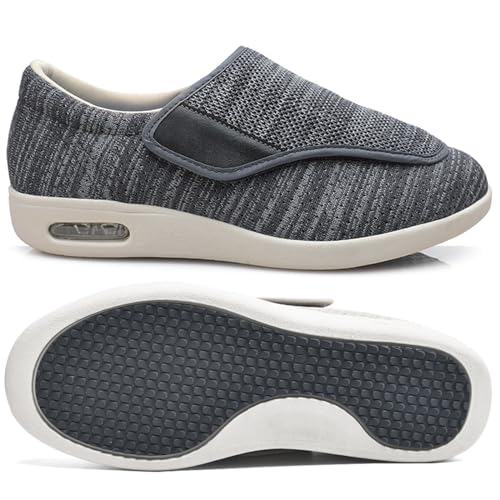 Möge Herren Diabetiker ödeme Schuhe Herren Diabetiker Wanderschuhe Ödem-Schuhe für Geschwollene Füße Fußgewölbe Unterstützung Orthopädische Sneaker (Color : Darkgrey, Size : 38 EU) von Möge