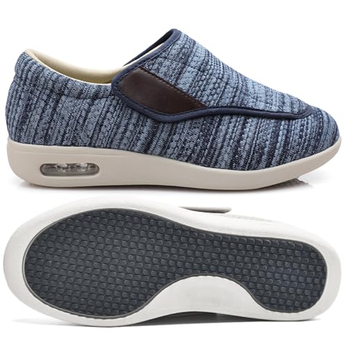 Möge Herren Diabetiker ödeme Schuhe Herren Diabetiker Wanderschuhe Ödem-Schuhe für Geschwollene Füße Fußgewölbe Unterstützung Orthopädische Sneaker (Color : LightBlue, Size : 39 EU) von Möge