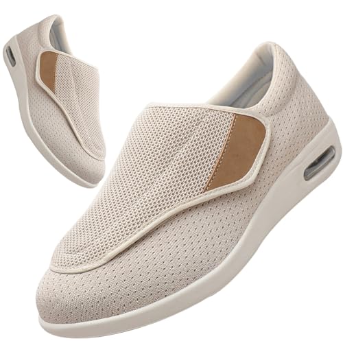 Möge Herren Diabetiker ödeme Schuhe Weit Hausschuhe Diabetikerschuhe für Herren Diabetiker Hausschuhe für Geschwollene Füße Senioren Diabetiker Schuhe Herren(Color:Beige,Size:38 EU) von Möge