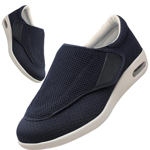 Möge Herren Diabetiker ödeme Schuhe Weit Hausschuhe Diabetikerschuhe für Herren Diabetiker Hausschuhe für Geschwollene Füße Senioren Diabetiker Schuhe Herren(Color:Blue,Size:41 EU) von Möge