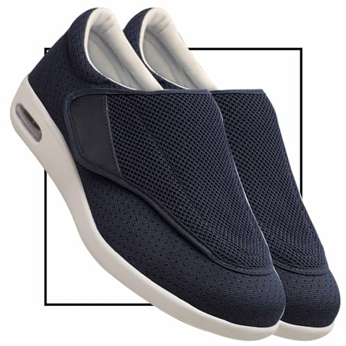 Möge Orthopädische Schuhe Herren Breit Diabetiker Schuhe Schlüpfen Schuhe für Breite Füße Schuhe für Geschwollene Füße Senioren Schuhe mit Klettverschluss Schuhe Herren(Color:Blue,Size:36 EU) von Möge