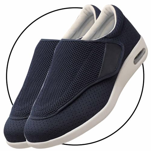 Möge Orthopädische Schuhe zum Gehen Sandalen Herren Rehaschuhe Klettverschluss Verbandsschuhe Hausschuhe Weit Diabetiker Schuhe Erwachsene Gesundheitsschuhe Therapieschuhe(Color:Blue,Size:38 EU) von Möge