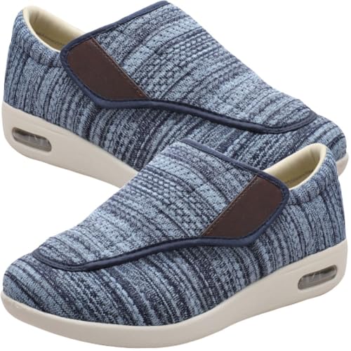 Sandalen für Geschwollen Füße Slip On Sneakers Herren Walkingschuhe Extra Weit Business Walkingschuhe Sportschuhe Leichte Laufschuhe Atmungsaktive (Color : LightBlue, Size : 35 EU) von Möge