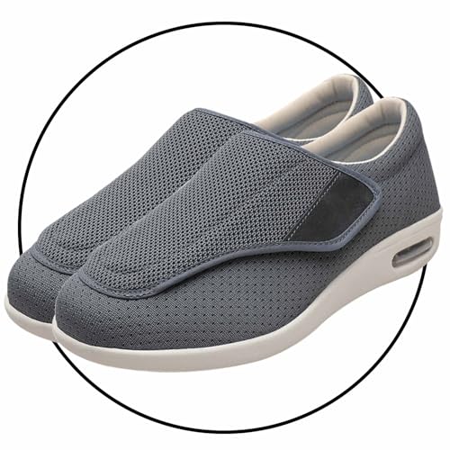 Möge Slip On Loafer für Herren Wanderschuhe Herren Extra Breit Leicht rutschfeste Outdoor Schuhe Atmungsaktiv Freizeitschuhe Slip-on Walkingschuhe Weit Herren Sneaker(Color:Gray,Size:43.5 EU) von Möge