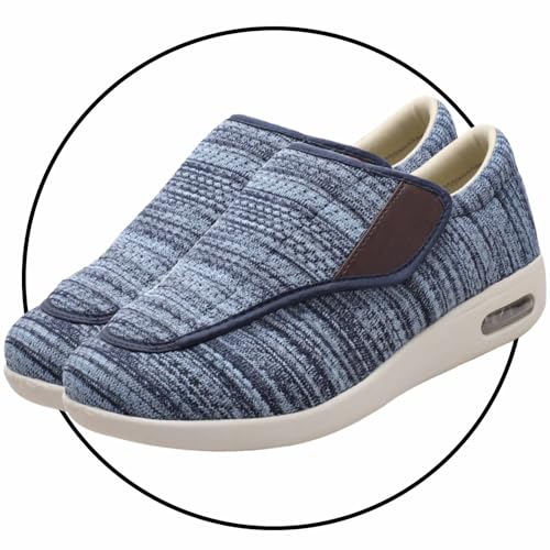 Möge Slip On Loafer für Herren Wanderschuhe Herren Extra Breit Leicht rutschfeste Outdoor Schuhe Atmungsaktiv Freizeitschuhe Slip-on Walkingschuhe Weit Herren Sneaker(Color:LightBlue,Size:41 EU) von Möge