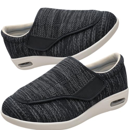 Möge Slip On Sneaker Herren Extra Weite Freizeitschuhe für Plantarfasziitis Fußschmerzen Turnschuhe rutschfest Walkingschuhe Breit Outdoor Schuhe Bequem Leichte (Color : BlackGrey, Size : 40 EU) von Möge