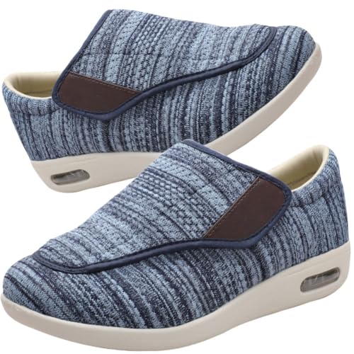 Möge Slip On Sneaker Herren Extra Weite Freizeitschuhe für Plantarfasziitis Fußschmerzen Turnschuhe rutschfest Walkingschuhe Breit Outdoor Schuhe Bequem Leichte (Color : LightBlue, Size : 39 EU) von Möge