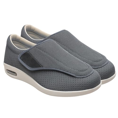 Möge Turnschuhe Mit Klettverschluss Diabetiker Schuhe Herren Orthopädische Hausschuhe Extra Weit Freizeitschuhe Hallux Orthopädische Schuhe Herren(Color:Gray,Size:35 EU) von Möge