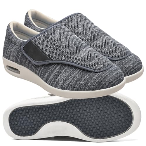 Orthopädische Turnschuhe Herren Diabetikerschuhe Schuhe für die Pflege von diabetischen Fußpatienten Rehabilitationsschuhe für Fußverletzungen Gesundheitsschuh für Senioren ( Color : DarkGrey , Size : von Möge