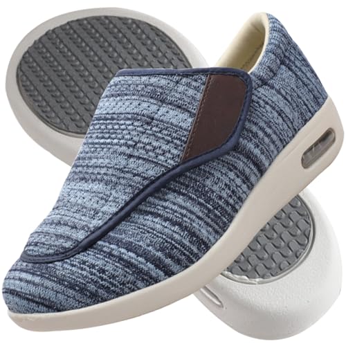 Plantarfasziitis Schuhe Herren breite Passform Walkingschuhe für Diabetiker orthopädische geschwollene Füße Unterstützung leicht bequem und atmungsaktiv für drinnen und draußen ( Color : LightBlue , S von Möge