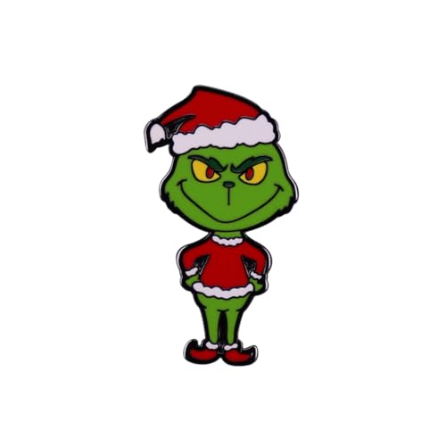 Molinter Weihnachten Brosche Grinch Abzeichen Pin Weihnachten Mitbringsel für DIY Kleidung Pullover Hemd Rucksack Hut von Molinter