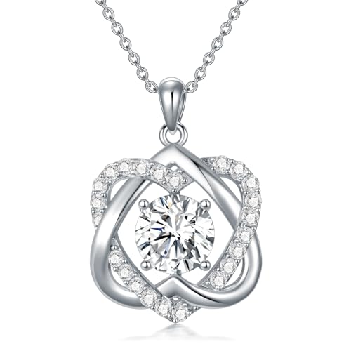 Molioaki Halskette Damen Silber 925 mit Zirkonia Herz kette 45+5 cm Länge Silberkette Schmuck Weihnachtsgeschenke für Frauen Sie Freundin Mama Valentinstag Geburtstags Muttertag-4 von Molioaki