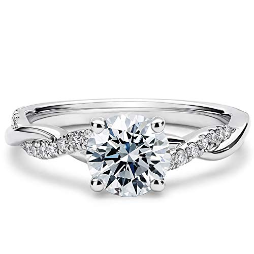 Molioaki Verlobungsring Damen Gold 9K(375) Unendlicher Ring Diamantring 1 Karat Brillantschliff 5A Zirkonia Ring Weißgold Eheringe Damen Verlobung Hochzeit Geschenk mit CZ (52(16.6)) von Molioaki