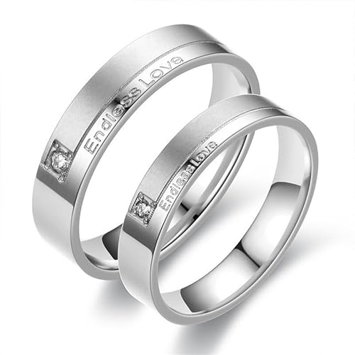 Molioaki Verlobungsring Paar Silber 925 Paar Ringe mit Gravur Personalisierte Ringe mit Zirkon Partnerringe für Sie und Ihn Paar Geschenke für Ehefrau Mann Freundin Freund (Form 8) von Molioaki