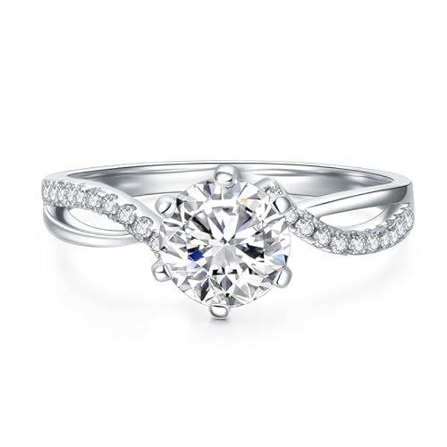 Verlobungsring Damen 925 Sterling Silber Eheringe Ringe Frauen 1.15 Karat 7A Zirkonia ring mit Geschenkbox Verlobung Hochzeit Geschenk-54 von Molioaki