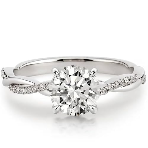 Verlobungsring Damen 925 Sterling Silber Eheringe Ringe Frauen 1.16 Karat 7A Zirkonia ring mit Geschenkbox Verlobung Hochzeit Geschenk-50 von Molioaki