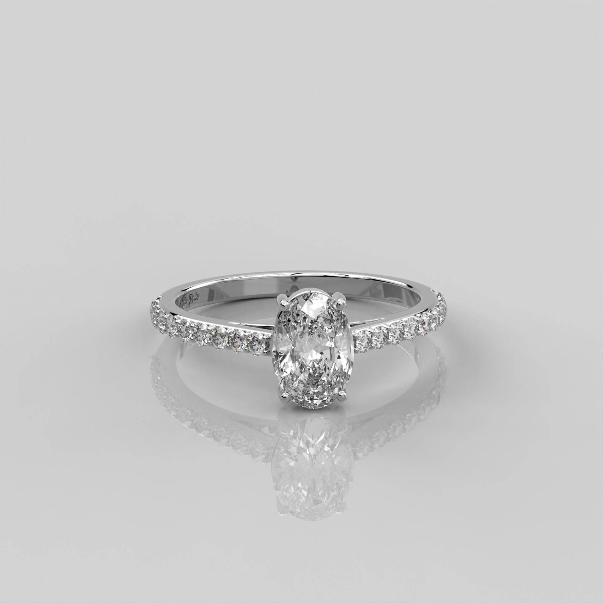 1.00 Ct Oval Cut Diamant Ring 14K Solid Gold Solitär Verlobungsring Braut Schöne Lab Für Frauen Pave von MoltaBellaJewels