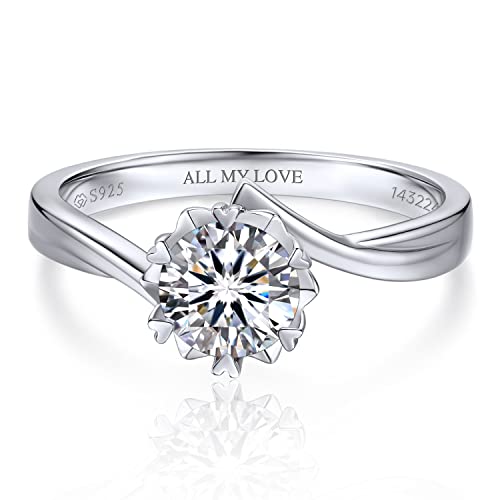 Personalisierter Moissainte Ring Frauen, 2 Karat Verlobungsring Damen Promise Ring Wedding Ring mit GRA Zertifikat Geschenk für Frauen -Größe56 von MomentWish