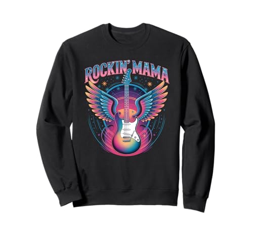 Süße ROCKIN' MAMA Blessed Motherhood Hero Gitarre Mama Rocks Sweatshirt Süße ROCKIN' MAMA Blessed Motherhood Hero Gitarre Mama Rocks Sweatshirt von Mommin' Promoted To Girls Mom Love Music