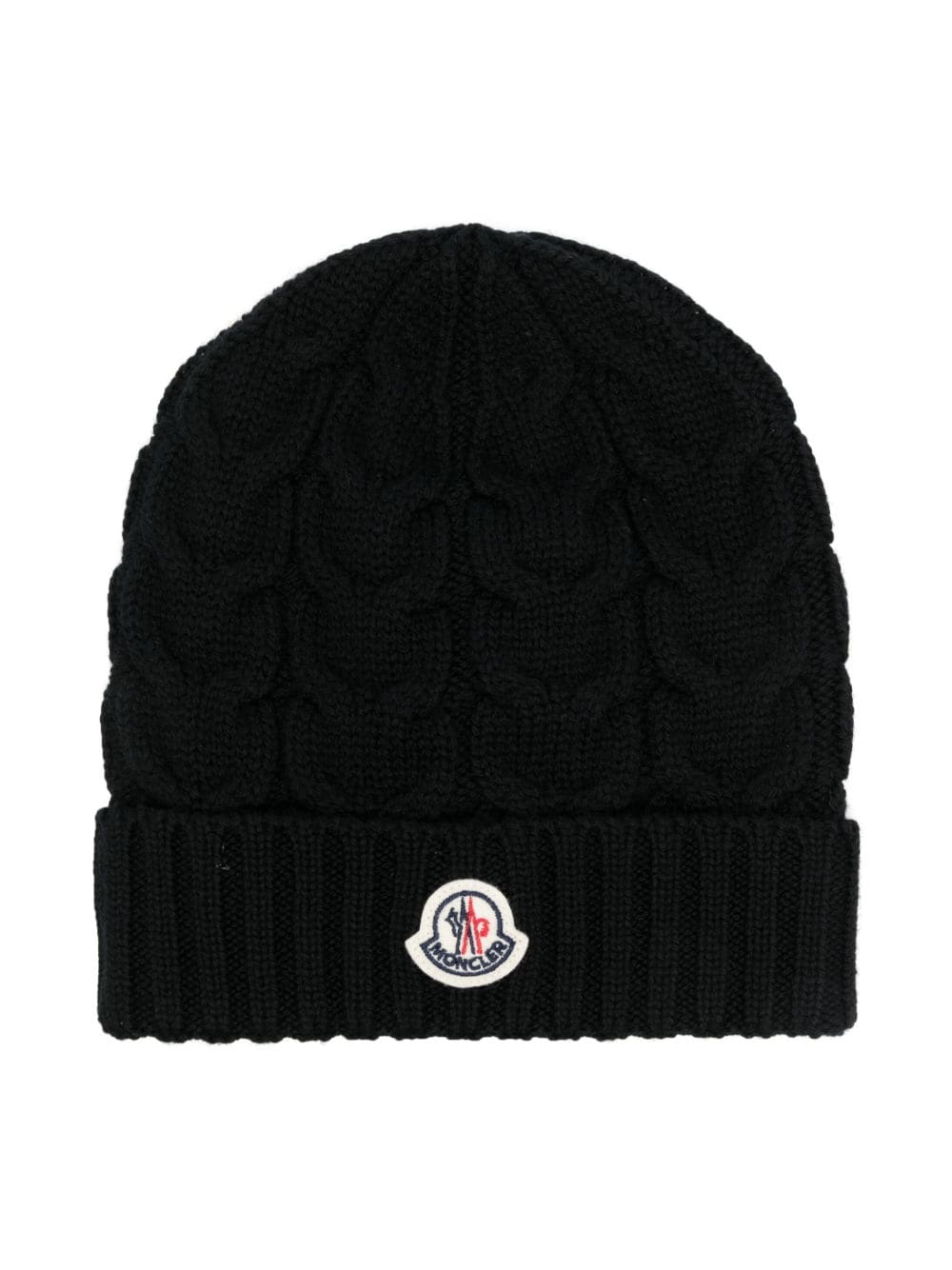 Moncler Enfant Beanie mit Zopfmuster - Schwarz von Moncler Enfant