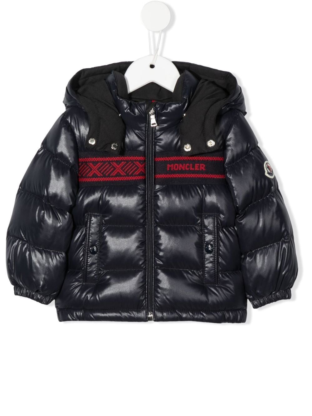 Moncler Enfant Gefütterte Jacke mit gestricktem Einsatz - Blau von Moncler Enfant