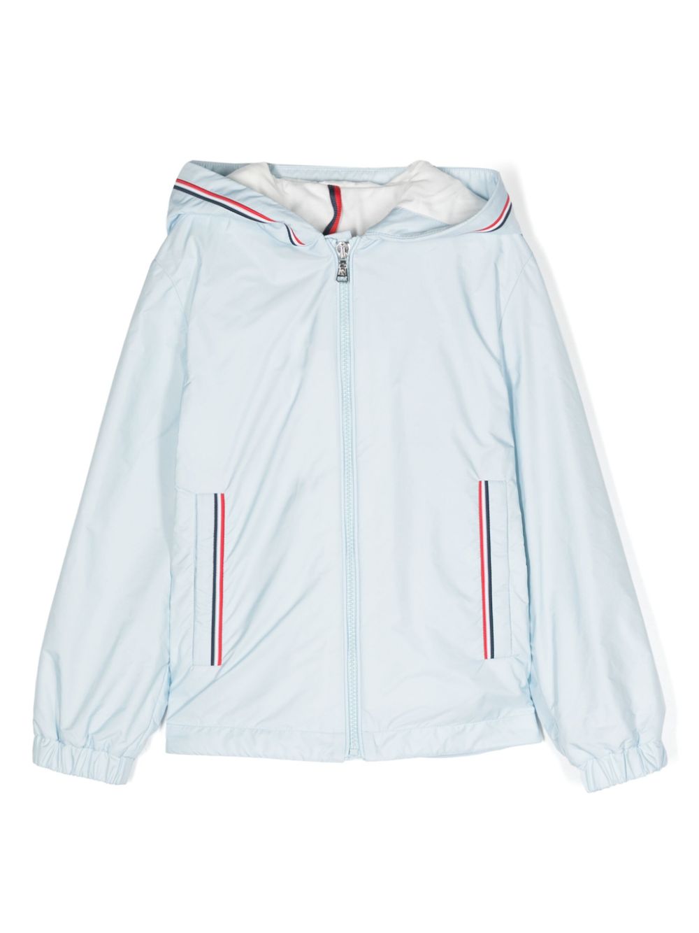 Moncler Enfant Kapuzenjacke mit Logo-Patch - Blau von Moncler Enfant