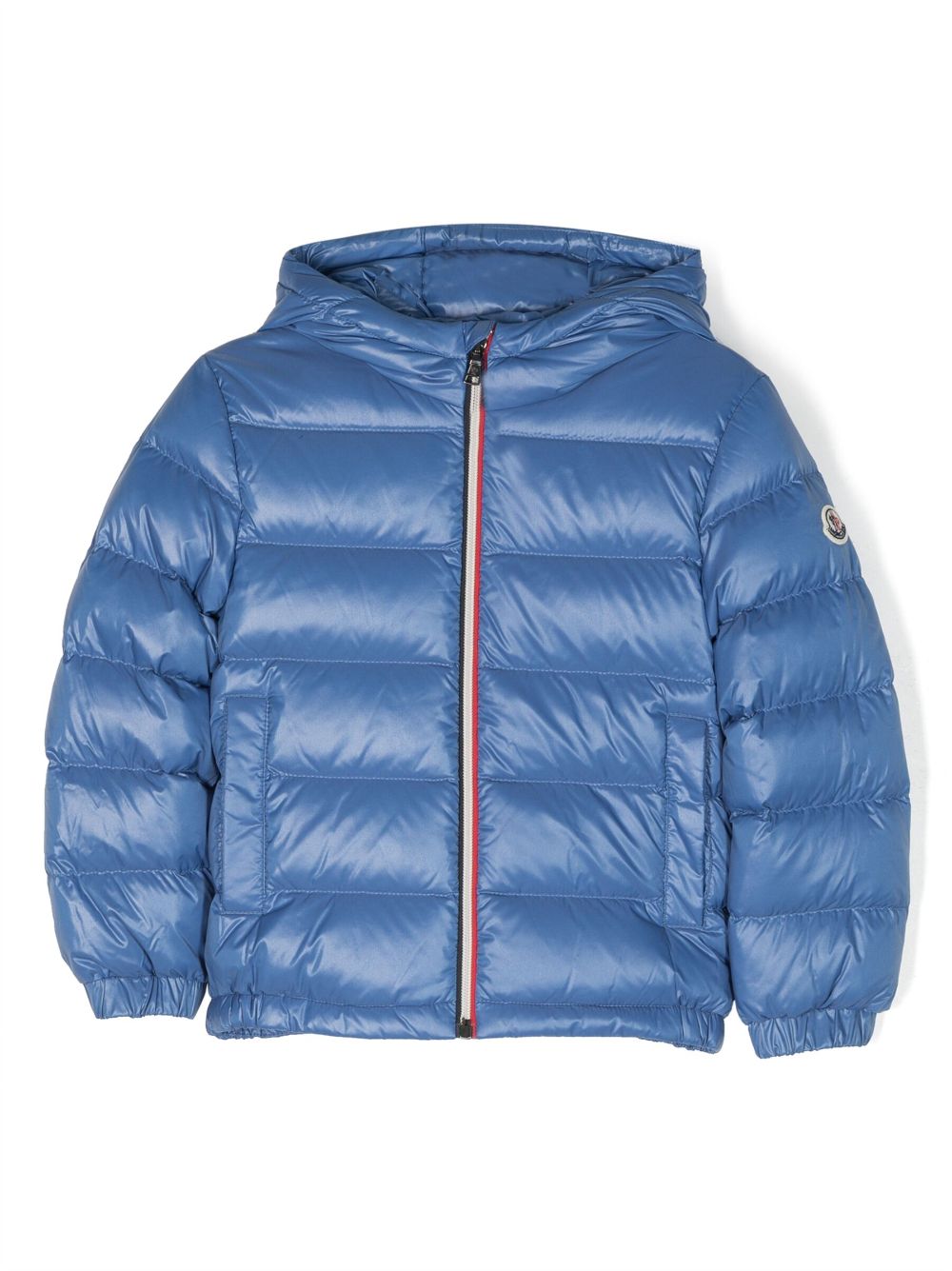 Moncler Enfant Gefütterte Jacke mit Logo-Patch - Blau von Moncler Enfant