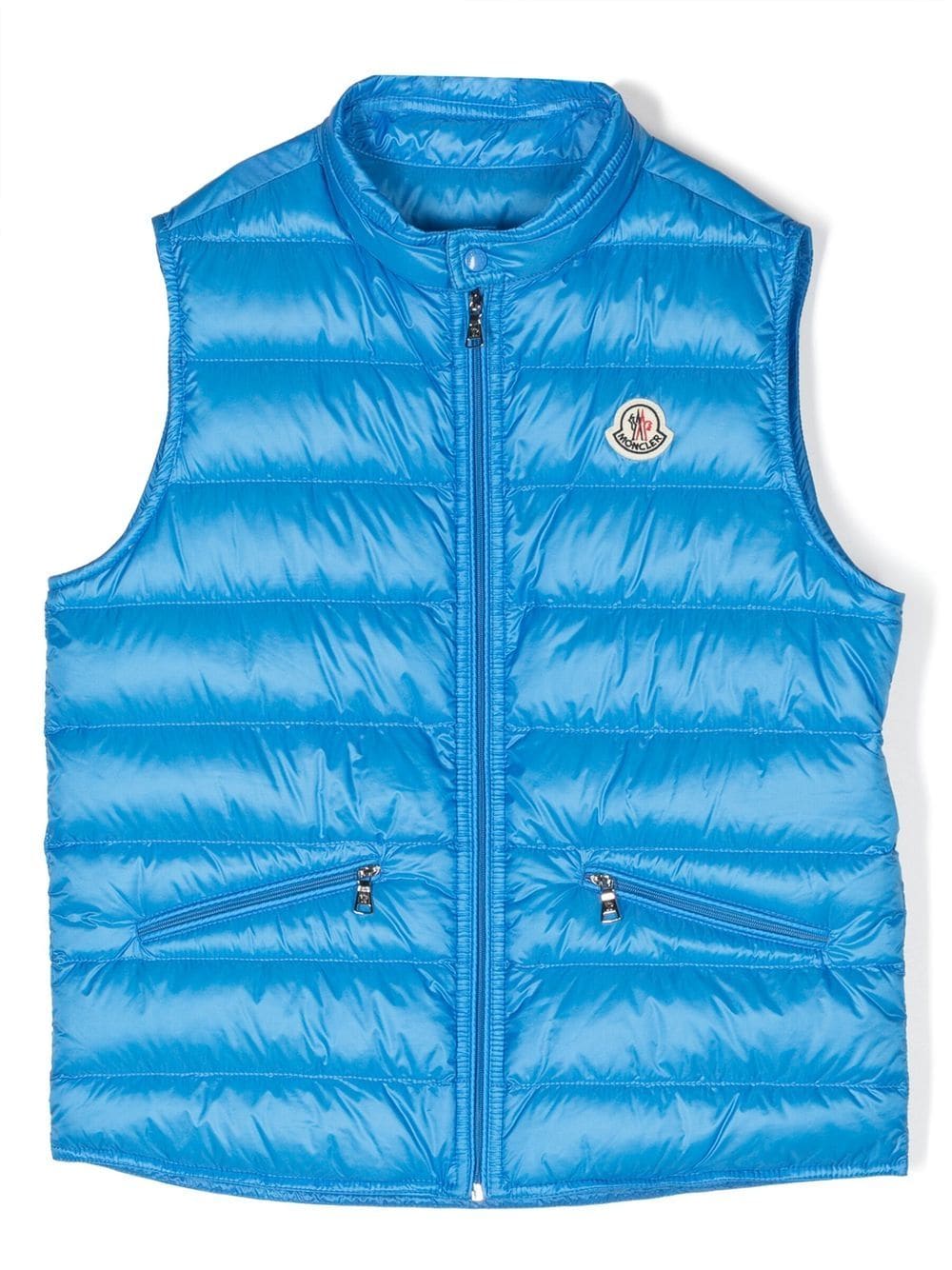 Moncler Enfant Gefütterte Weste mit Logo-Patch - Blau von Moncler Enfant