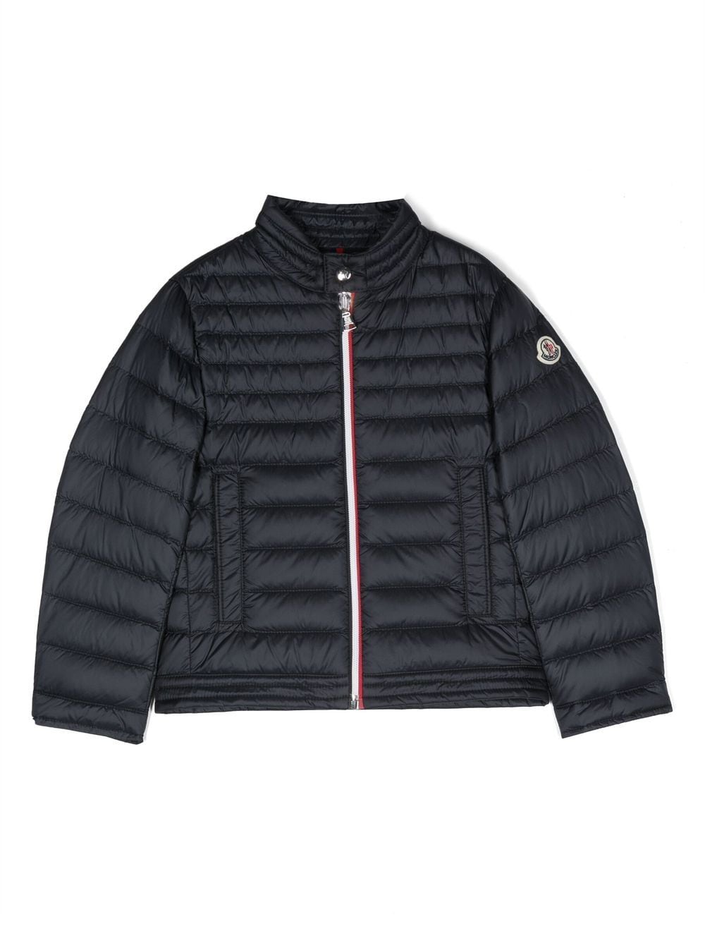 Moncler Enfant Daunenjacke mit Logo-Patch - Blau von Moncler Enfant