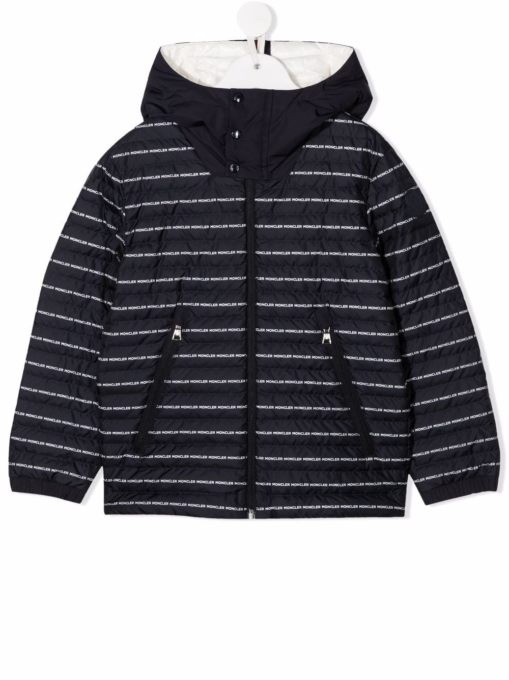 Moncler Enfant Kapuzenjacke mit Logo-Print - Blau von Moncler Enfant