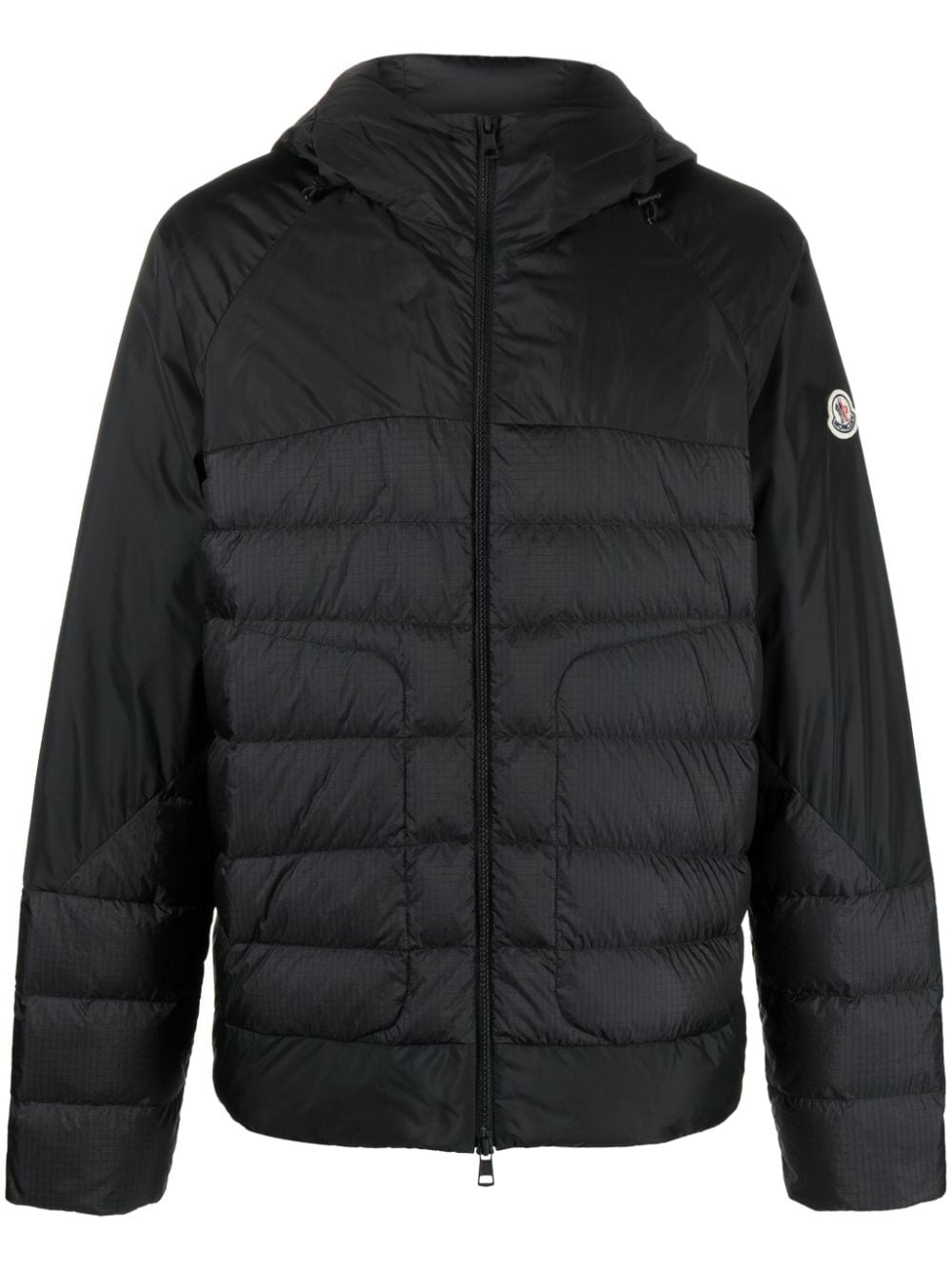 Moncler Gefütterte Ripstop-Jacke mit Logo-Print - Schwarz von Moncler