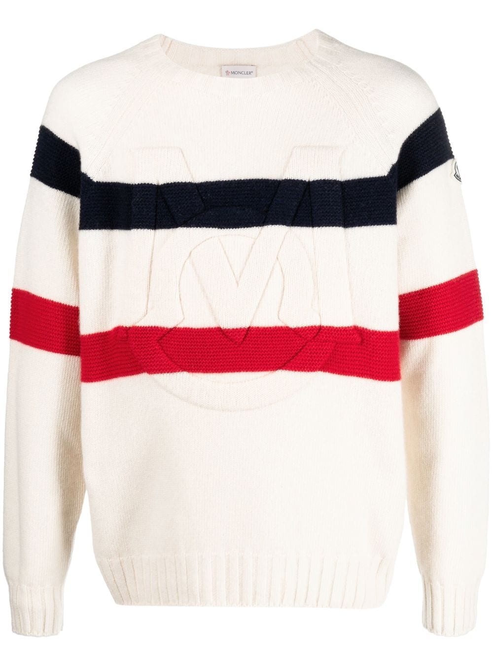 Moncler Pullover mit erhöhtem Logo - Weiß von Moncler