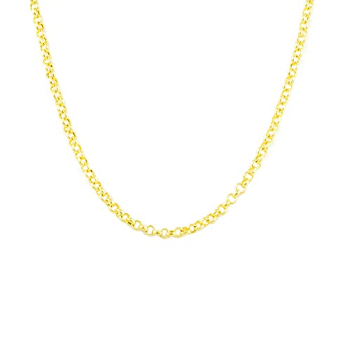 Mondepetit - Rolo Länge 2 mm Kette Damen Halskette Gelbgold 18K Länge 50 cm Dicke 2 mm - Geschenkbox - Garantiezertifikat von Monde Petit