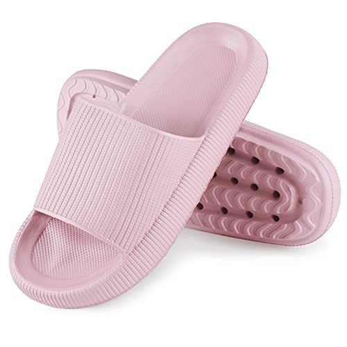 MoneRffi Badeschlappen Damen Herren Sandalen Sommer Unisex Badeschuhe Home Slippers Badelatschen Gartenschuhe rutschfest Pantoffeln Indoor Hausschuhe cloudyzz Schlappen（X Rosa,40/41 EU) von MoneRffi