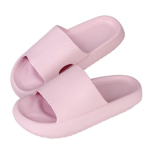 MoneRffi Badelatschen Damen Badeschuhe Herren-Badeschlappen Hausschuhe Damen, Cozislides Airfoot Wolken Wolkenschuhe Rutschfeste Pantoletten, Cozy Slides Schlappen(rosa,36/37 EU) von MoneRffi