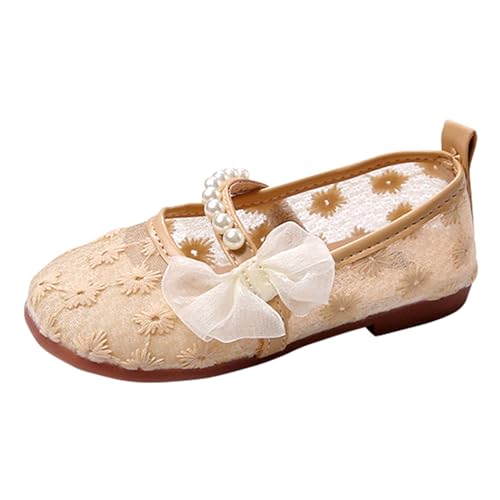 Monissy Sommer Mädchen Lederschuhe Baby Mary Jane Schuhe Kleinkind Schulschuhe Kinderschuhe für Geburtstag Geschenk Alltag Kindergarten Halloween Weihnachten Urlaub Party, Aprikose, 27 von Monissy