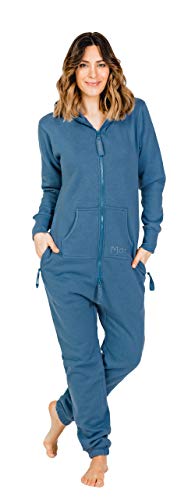 Moniz Damen Jumpsuit, Onesie, Overall (S, Jeans Blau) von Moniz