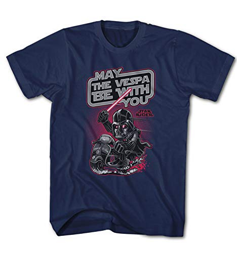 Herren T-Shirt May The Vespa be with You Vader Star Darkside, Größe:3XL, Farbe:Navyblau von Monkey Print