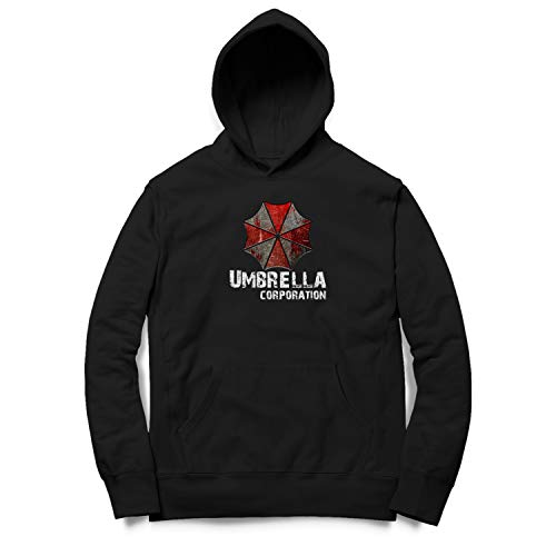 Monkey Print Herren Hoodie Kapuzenpullover Umprella Corporation Resident Game Evil, Farbe:Schwarz, Größe:L von Monkey Print