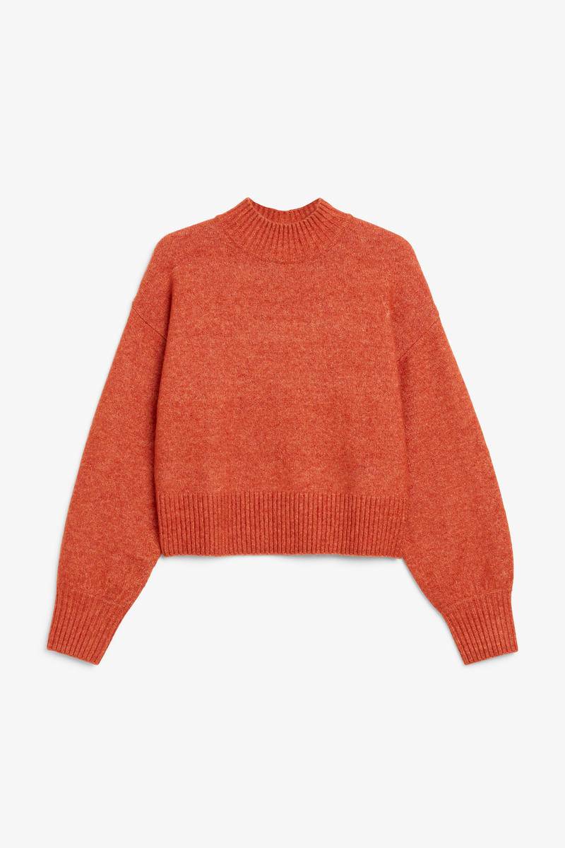 Strickpullover Mit Rollkragen - Orange von Monki