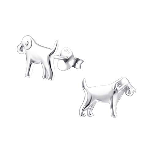 Monkimau Mädchen Ohrringe Hund Ohrstecker aus 925 Sterling Silver Silber von MONKIMAU