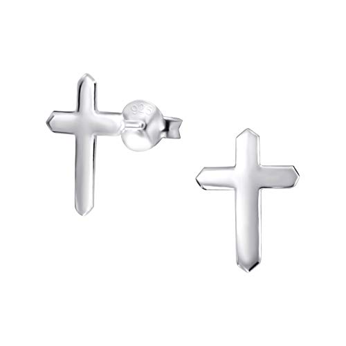 Monkimau Damen Ohrringe Kreuz Ohrstecker aus 925 Sterling Silver Silber von MONKIMAU