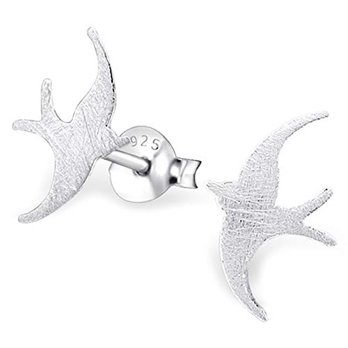 Monkimau Damen Ohrringe Vogel Schwalbe Ohrstecker aus 925 Sterling Silver Silber von MONKIMAU