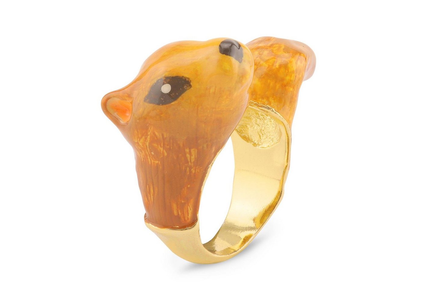 Monkimau Fingerring Damen Ring Eichhörnchen 18k Gold plattiert (Packung), 18 Karat vergoldet von Monkimau