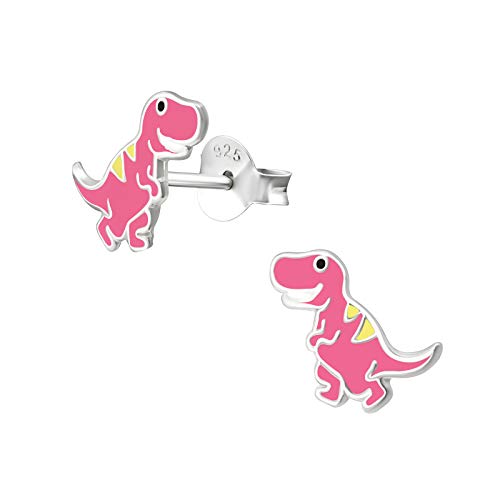 Monkimau Mädchen Ohrringe Dino Saurier Ohrstecker aus 925 Sterling Silver echt Silber mit Emaille von MONKIMAU