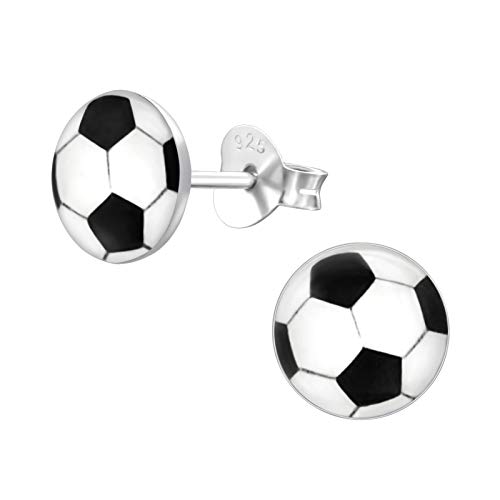 Monkimau Mädchen Ohrringe Fussball Ohrstecker aus 925 Sterling Silver Silber von MONKIMAU