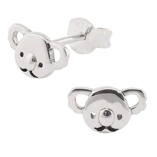 Monkimau Mädchen Ohrringe Koala Ohrstecker aus 925 Sterling Silver echt Silber oxidiert von MONKIMAU