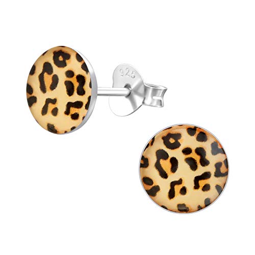 Monkimau Mädchen Ohrringe Leopard Muster Ohrstecker aus 925 Sterling Silver Silber von MONKIMAU