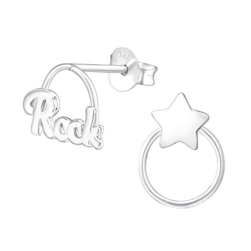 Monkimau Mädchen Ohrringe Rockstar Ohrstecker aus 925 Sterling Silver Silber von MONKIMAU