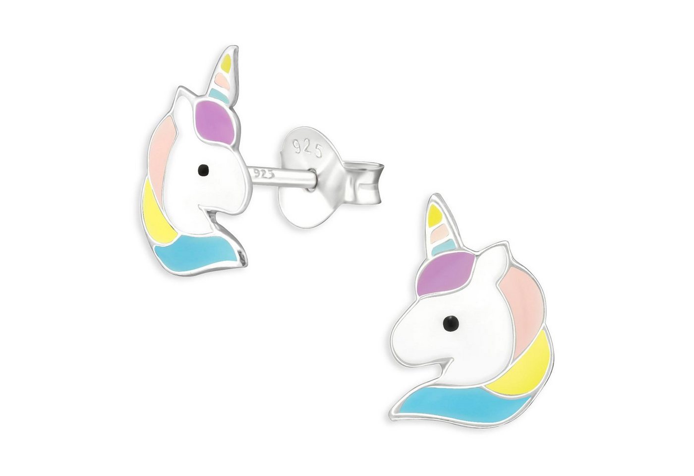 Monkimau Paar Ohrstecker Einhorn Kinder Ohrringe aus 925 Silber (Packung) von Monkimau